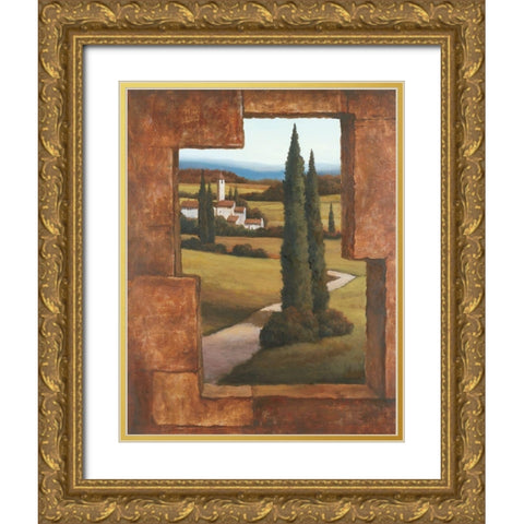 Toscany II Gold Ornate Wood Framed Art Print with Double Matting by Unknown