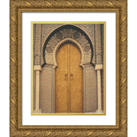 The Mosque Gold Ornate Wood Framed Art Print with Double Matting by Unknown