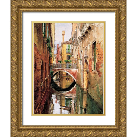 Ponta Veneziano Gold Ornate Wood Framed Art Print with Double Matting by Unknown