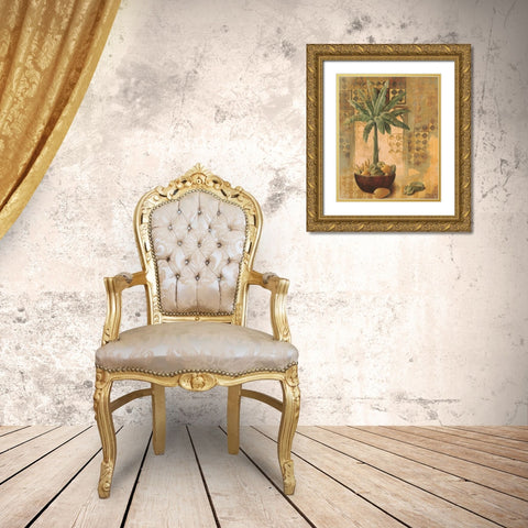 Potted Palm with Fruit II Gold Ornate Wood Framed Art Print with Double Matting by Unknown
