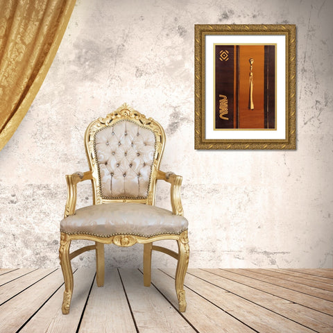 African Doll Gold Ornate Wood Framed Art Print with Double Matting by Unknown