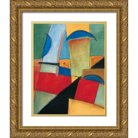 Abstract I Gold Ornate Wood Framed Art Print with Double Matting by Unknown