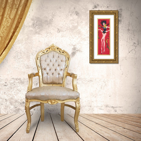Girly Girl Red Gold Ornate Wood Framed Art Print with Double Matting by Unknown
