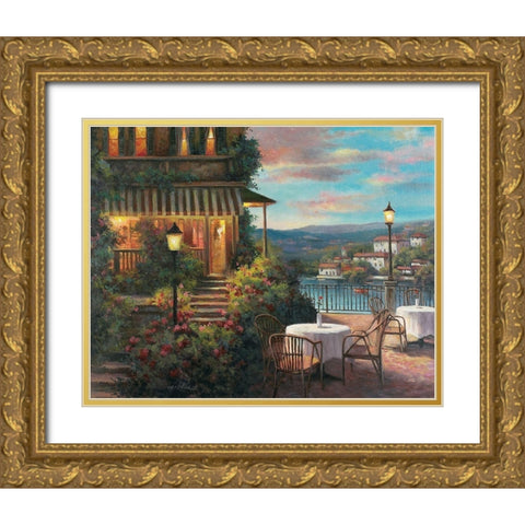 Marseilles II Gold Ornate Wood Framed Art Print with Double Matting by Unknown