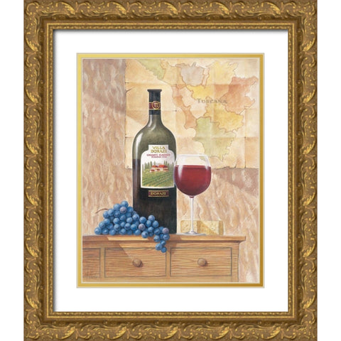 Chianti II Gold Ornate Wood Framed Art Print with Double Matting by Unknown