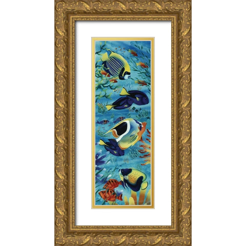 Angel Fish I Gold Ornate Wood Framed Art Print with Double Matting by Unknown