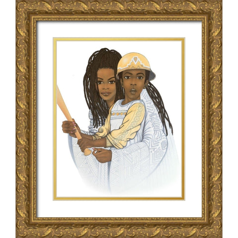 Play Ball Gold Ornate Wood Framed Art Print with Double Matting by Unknown
