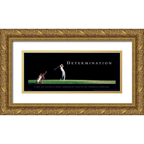 Determination Golf Gold Ornate Wood Framed Art Print with Double Matting by Unknown