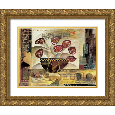 Abstract I Gold Ornate Wood Framed Art Print with Double Matting by Unknown