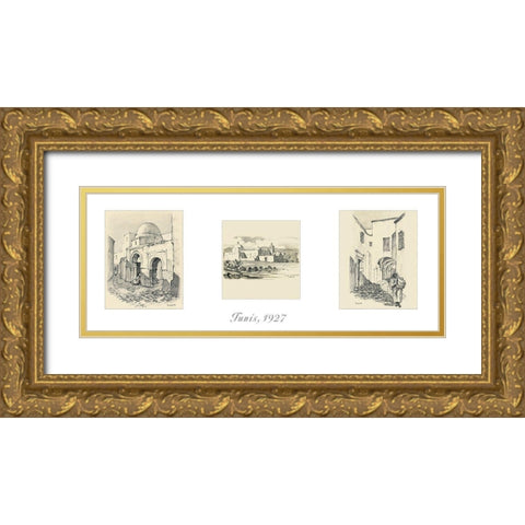 Tunis Gold Ornate Wood Framed Art Print with Double Matting by Unknown