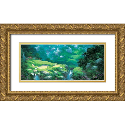 Golf Fantasy II Gold Ornate Wood Framed Art Print with Double Matting by Unknown