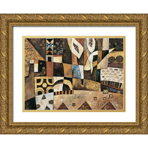 Abstract I Gold Ornate Wood Framed Art Print with Double Matting by Unknown