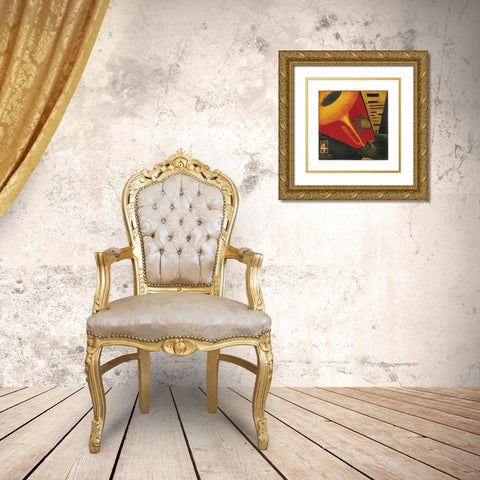 Aerobleu IV Gold Ornate Wood Framed Art Print with Double Matting by Unknown