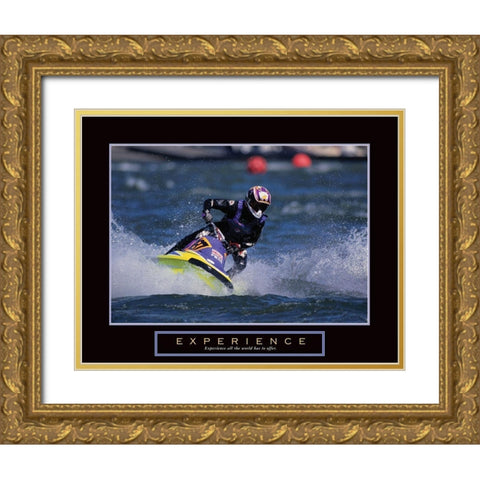 Experience - Jet Ski Gold Ornate Wood Framed Art Print with Double Matting by Frontline