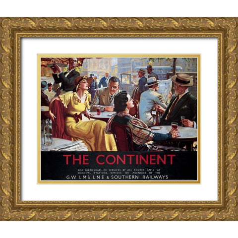 The Continent Gold Ornate Wood Framed Art Print with Double Matting by Unknown