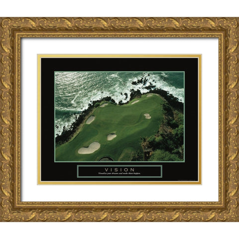 Vision - Golf on the Coast Gold Ornate Wood Framed Art Print with Double Matting by Frontline