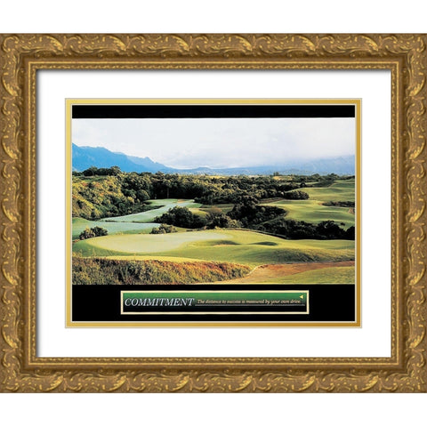 Golf - Commitment Gold Ornate Wood Framed Art Print with Double Matting by Unknown