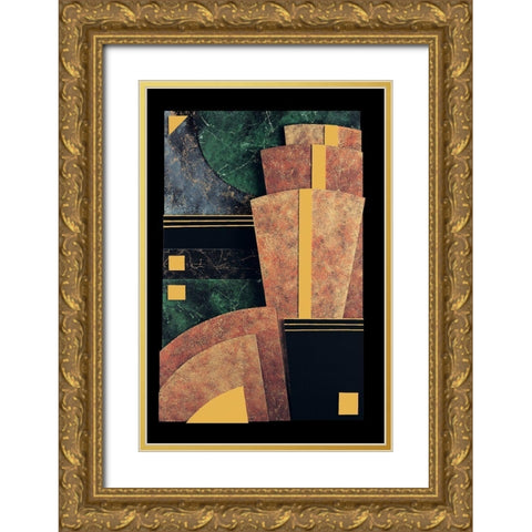 Abstract I Gold Ornate Wood Framed Art Print with Double Matting by Unknown