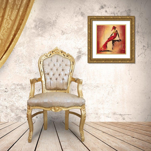 Glamour I Gold Ornate Wood Framed Art Print with Double Matting by Johanna