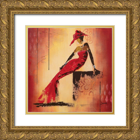 Glamour I Gold Ornate Wood Framed Art Print with Double Matting by Johanna