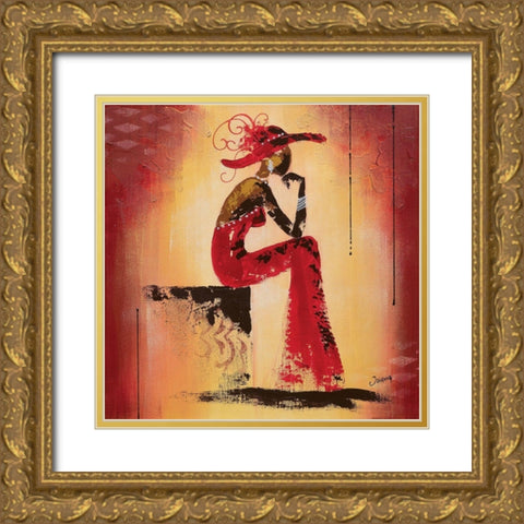 Glamour III Gold Ornate Wood Framed Art Print with Double Matting by Johanna