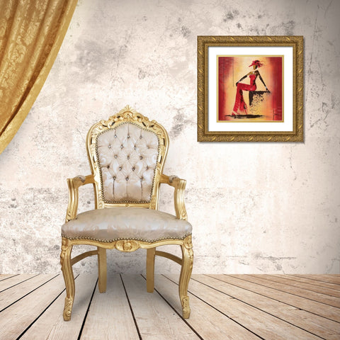Glamour IV Gold Ornate Wood Framed Art Print with Double Matting by Johanna