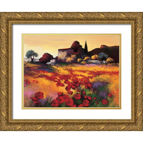 Soir dete Gold Ornate Wood Framed Art Print with Double Matting by Keiflin, Roger