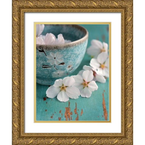 Fleurs de cerisiers Gold Ornate Wood Framed Art Print with Double Matting by Fox, Susan