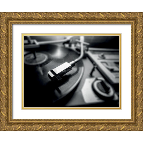 Music vinyl 2 Gold Ornate Wood Framed Art Print with Double Matting by Braun Studio