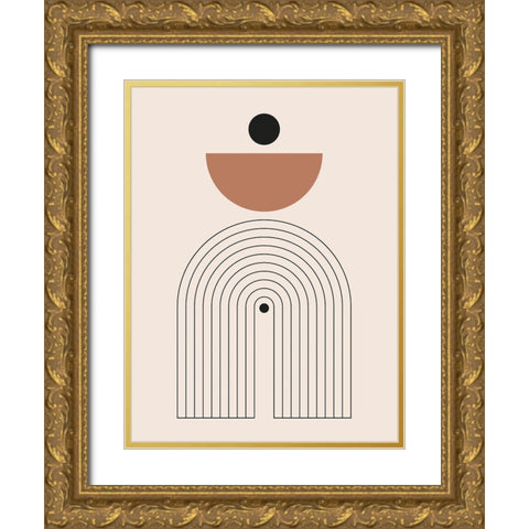 Arrondis 1 Gold Ornate Wood Framed Art Print with Double Matting by BRAUN Studio