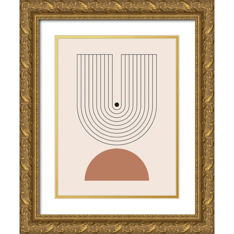 Arrondis 2 Gold Ornate Wood Framed Art Print with Double Matting by BRAUN Studio