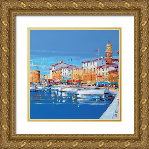 Voiliers a St.Tropez Gold Ornate Wood Framed Art Print with Double Matting by Corbiere