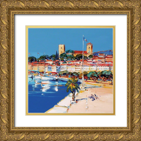 Le Suquet Gold Ornate Wood Framed Art Print with Double Matting by Corbiere