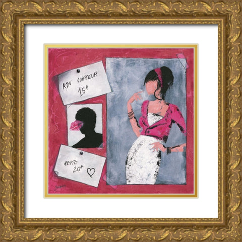 Me´mo I Gold Ornate Wood Framed Art Print with Double Matting by Johanna