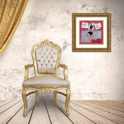 Me´mo III Gold Ornate Wood Framed Art Print with Double Matting by Johanna
