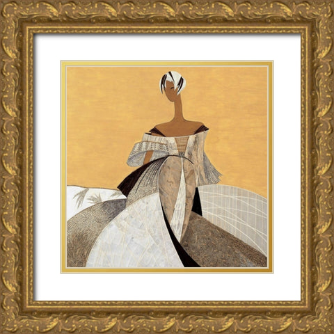 Elisabeth Gold Ornate Wood Framed Art Print with Double Matting by Loesch, Elisabeth