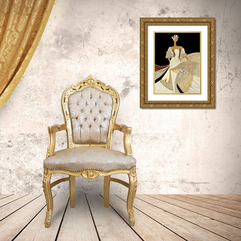 Clarisse Gold Ornate Wood Framed Art Print with Double Matting by Loesch, Elisabeth