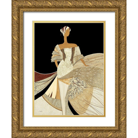 Clarisse Gold Ornate Wood Framed Art Print with Double Matting by Loesch, Elisabeth