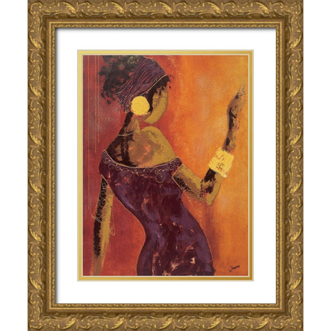 Le miroir I Gold Ornate Wood Framed Art Print with Double Matting by Johanna