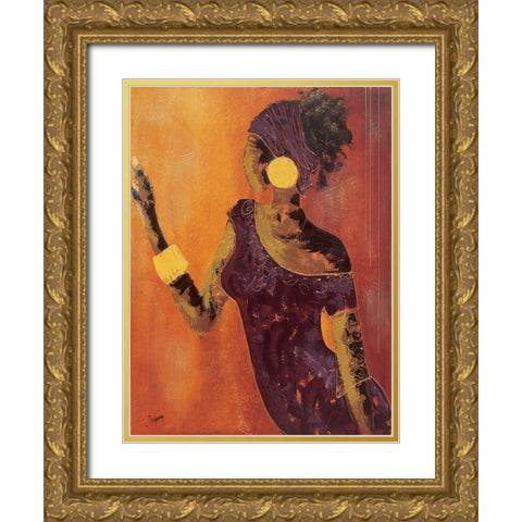 Le miroir II Gold Ornate Wood Framed Art Print with Double Matting by Johanna