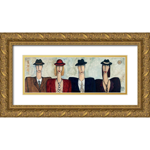 Femme, homme, mode demploi ! Gold Ornate Wood Framed Art Print with Double Matting by Kuhn, Marie-Pierre