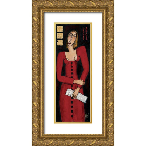 Les Echos Gold Ornate Wood Framed Art Print with Double Matting by Kuhn, Marie-Pierre