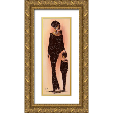 Bamako II Gold Ornate Wood Framed Art Print with Double Matting by Johanna