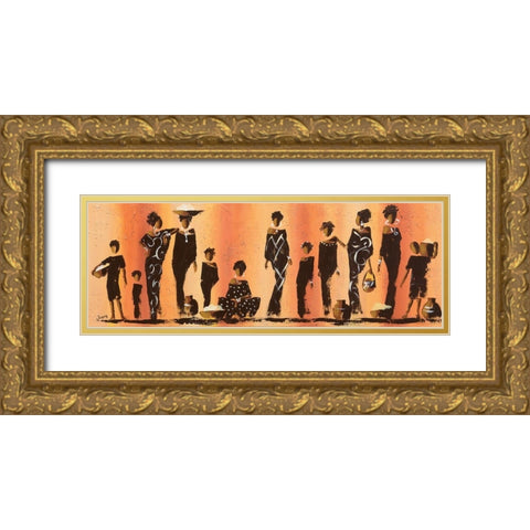 Au marche I Gold Ornate Wood Framed Art Print with Double Matting by Johanna