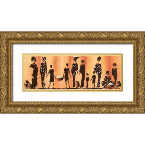 Au marche II Gold Ornate Wood Framed Art Print with Double Matting by Johanna