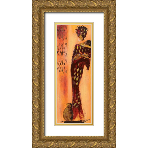 Femme gazelle II Gold Ornate Wood Framed Art Print with Double Matting by Johanna