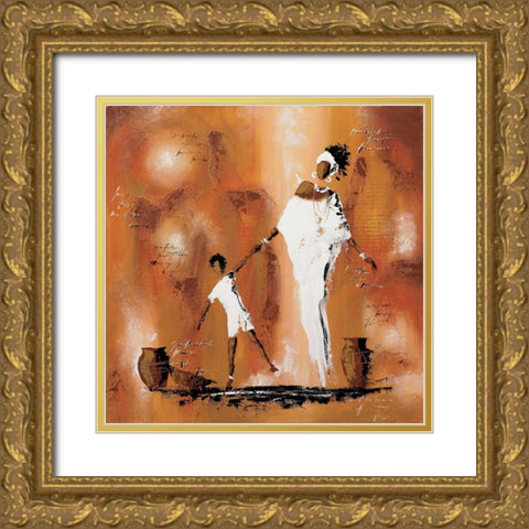 Maman et moi II Gold Ornate Wood Framed Art Print with Double Matting by Johanna