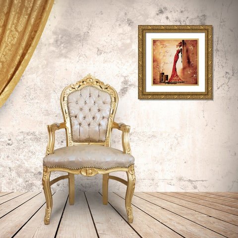 Charmeuses II Gold Ornate Wood Framed Art Print with Double Matting by Johanna