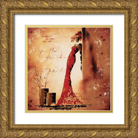 Charmeuses II Gold Ornate Wood Framed Art Print with Double Matting by Johanna