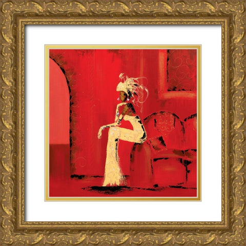 Au Salon II Gold Ornate Wood Framed Art Print with Double Matting by Johanna